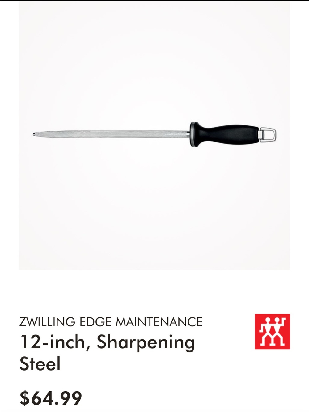 ZWILLING 12-inch Sharpening Honing Steel